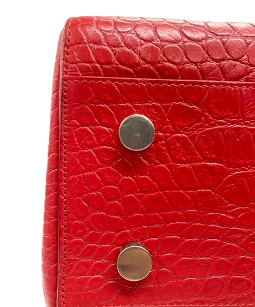 Saint Laurent Paris（サンローランパリ）Saint Laurent Paris (サンローランパリ) クロコダイルレザー2wayバック レッドの古着・服飾アイテム