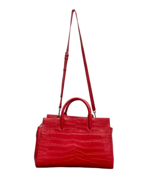 Saint Laurent Paris（サンローランパリ）Saint Laurent Paris (サンローランパリ) クロコダイルレザー2wayバック レッドの古着・服飾アイテム