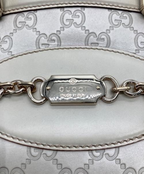 GUCCI（グッチ）GUCCI (グッチ) グッチシマ ハンドバッグ アイボリーの古着・服飾アイテム