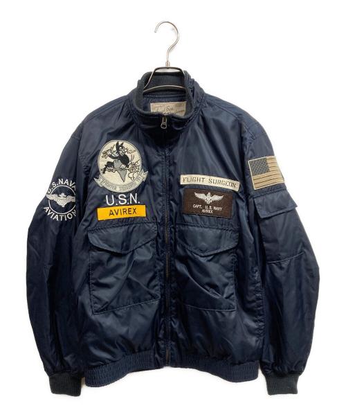 AVIREX（アヴィレックス）AVIREX (アヴィレックス) フライトジャケット ネイビー サイズ:Mの古着・服飾アイテム