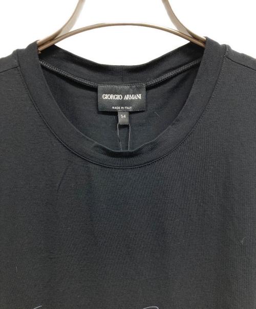 GIORGIO ARMANI（ジョルジョアルマーニ）GIORGIO ARMANI (ジョルジョアルマーニ) ASV Tシャツ ストレッチビスコース シグネチャーロゴ ブラック サイズ:54 未使用品の古着・服飾アイテム