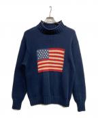 RALPH LAUREN COUNTRYラルフローレンカントリー）の古着「星条旗 コットンニット」｜ネイビー