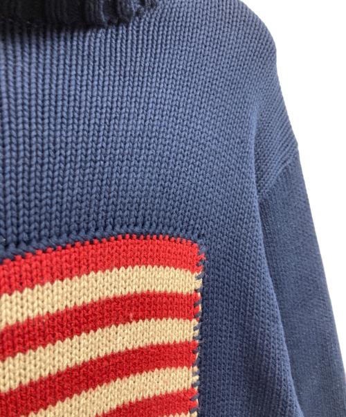 RALPH LAUREN COUNTRY（ラルフローレンカントリー）RALPH LAUREN COUNTRY (ラルフローレンカントリー) 星条旗 コットンニット ネイビー サイズ:Mの古着・服飾アイテム
