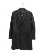 PAUL SMITHポールスミス）の古着「ウールチェックコート」｜ブラック