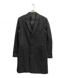 PAUL SMITH（ポールスミス）の古着「ウールチェックコート」｜ブラック