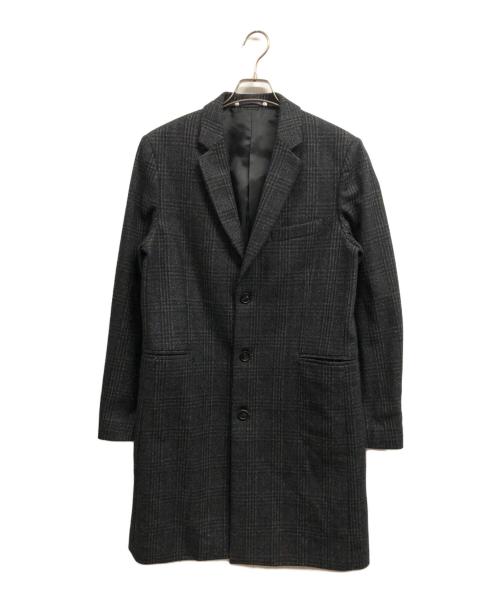 PAUL SMITH（ポールスミス）PAUL SMITH (ポールスミス) ウールチェックコート ブラック サイズ:Lの古着・服飾アイテム