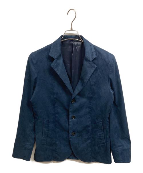 MICHEL KLEIN（ミッシェルクラン）MICHEL KLEIN (ミッシェルクラン) KOMATSUへリンボンスエードジャケット ネイビー サイズ:48の古着・服飾アイテム