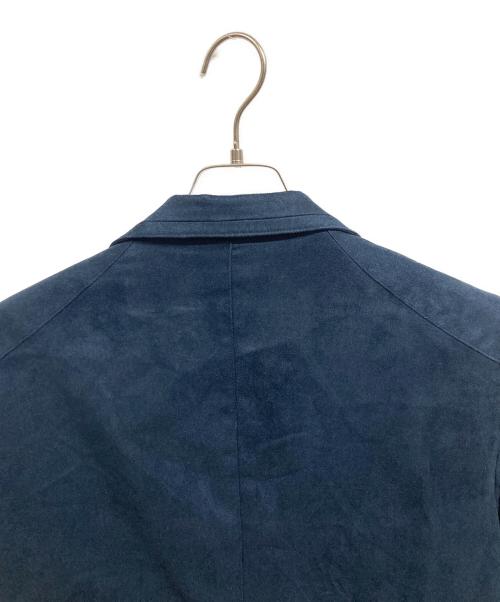 MICHEL KLEIN（ミッシェルクラン）MICHEL KLEIN (ミッシェルクラン) KOMATSUへリンボンスエードジャケット ネイビー サイズ:48の古着・服飾アイテム