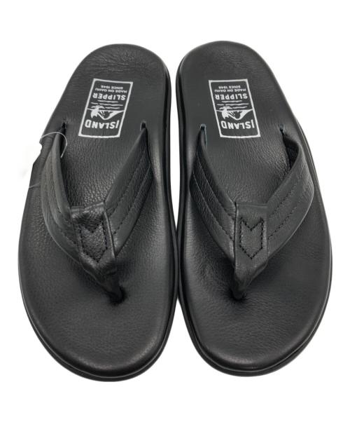 ISLAND SLIPPER（アイランドスリッパ）ISLAND SLIPPER (アイランドスリッパ) レザーサンダル ブラック サイズ:7 未使用品の古着・服飾アイテム