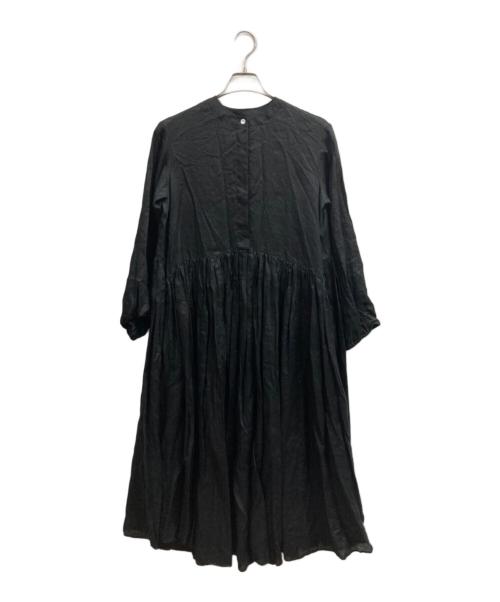 BEARDSLEY（ビアズリー）BEARDSLEY (ビアズリー) リネンギャザーワンピース ブラックの古着・服飾アイテム