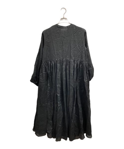 BEARDSLEY（ビアズリー）BEARDSLEY (ビアズリー) リネンギャザーワンピース ブラックの古着・服飾アイテム
