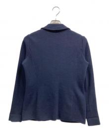 LAUREN RALPH LAUREN（ローレンラルフローレン）の古着「バックル-トリム コットンブレンド ニットブレザー」｜ネイビー