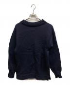 GUERNSEY WOOLLENSガンジーウーレンズ）の古着「ウールニット/GUERNSEY WOOLLENSニット」｜ネイビー