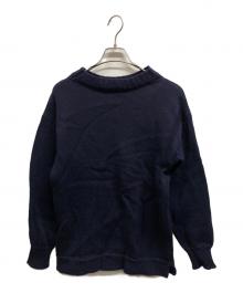 GUERNSEY WOOLLENS（ガンジーウーレンズ）の古着「ウールニット/GUERNSEY WOOLLENSニット」｜ネイビー