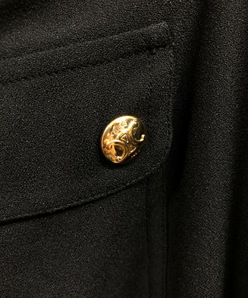 CELINE（セリーヌ）CELINE (セリーヌ) トリオンフ サブレレーヨン エプロンドレス ワンピース ブラック サイズ:38の古着・服飾アイテム