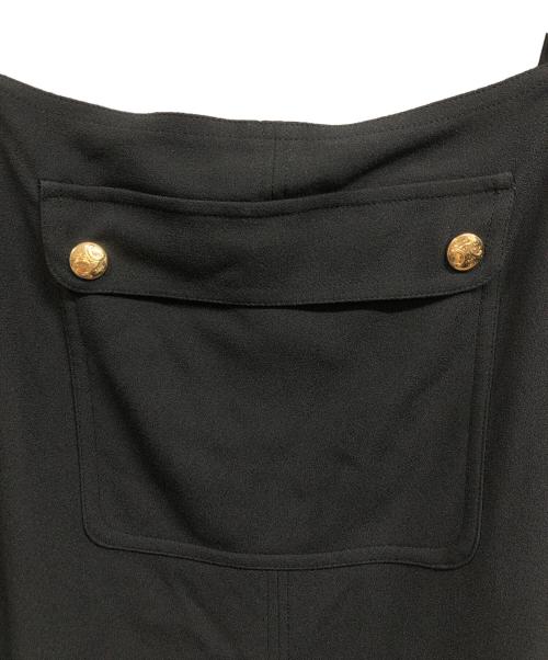 CELINE（セリーヌ）CELINE (セリーヌ) トリオンフ サブレレーヨン エプロンドレス ワンピース ブラック サイズ:38の古着・服飾アイテム