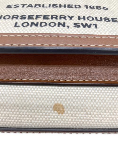 BURBERRY（バーバリー）BURBERRY (バーバリー) バーバリー ミニ ポケット バッグ ナチュラル モルトブラウン 2WAY トート アイボリー×ブラウンの古着・服飾アイテム