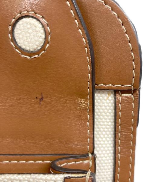 BURBERRY（バーバリー）BURBERRY (バーバリー) バーバリー ミニ ポケット バッグ ナチュラル モルトブラウン 2WAY トート アイボリー×ブラウンの古着・服飾アイテム