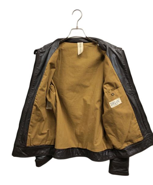 DELAN（デラン）Delan (デラン) レザージャケット ブラウン サイズ:46の古着・服飾アイテム