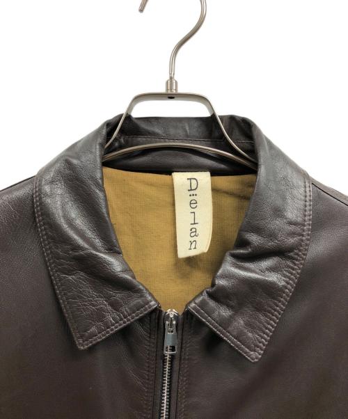 DELAN（デラン）Delan (デラン) レザージャケット ブラウン サイズ:46の古着・服飾アイテム