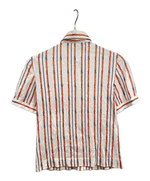 CELINE（セリーヌ）CELINE (セリーヌ) 半袖柄シャツ ホワイト サイズ:40の古着・服飾アイテム