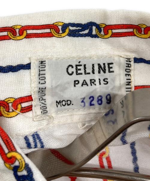 CELINE（セリーヌ）CELINE (セリーヌ) 半袖柄シャツ ホワイト サイズ:40の古着・服飾アイテム
