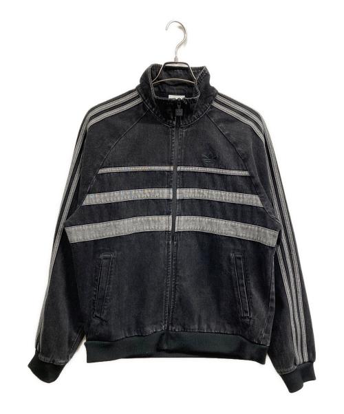 adidas（アディダス）adidas (アディダス) アディカラー ファースト ブラックデニムトラックトップ ブラック サイズ:XLの古着・服飾アイテム