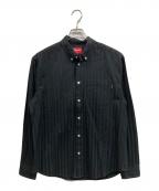 SUPREMEシュプリーム）の古着「JACQUARD STRIPE TWILL  SHIRT」｜ブラック