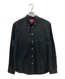 SUPREME（シュプリーム）の古着「JACQUARD STRIPE TWILL  SHIRT」｜ブラック
