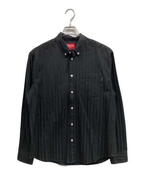 SUPREME（シュプリーム）Supreme (シュプリーム) JACQUARD STRIPE TWILL  SHIRT ブラック サイズ:Mの古着・服飾アイテム