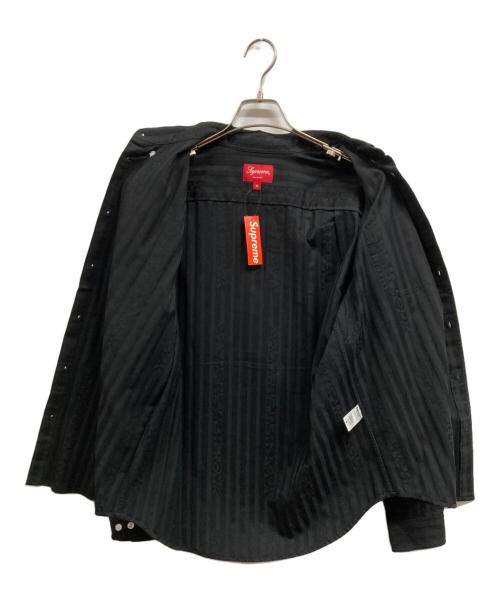 SUPREME（シュプリーム）Supreme (シュプリーム) JACQUARD STRIPE TWILL  SHIRT ブラック サイズ:Mの古着・服飾アイテム