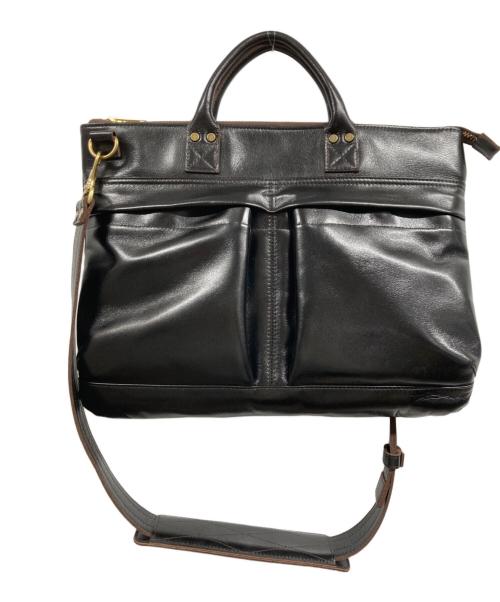 Y'2 leather（ワイツーレザー）Y'2 LEATHER (ワイツーレザー) ANILINE STEER HELMET BAG ブラックの古着・服飾アイテム