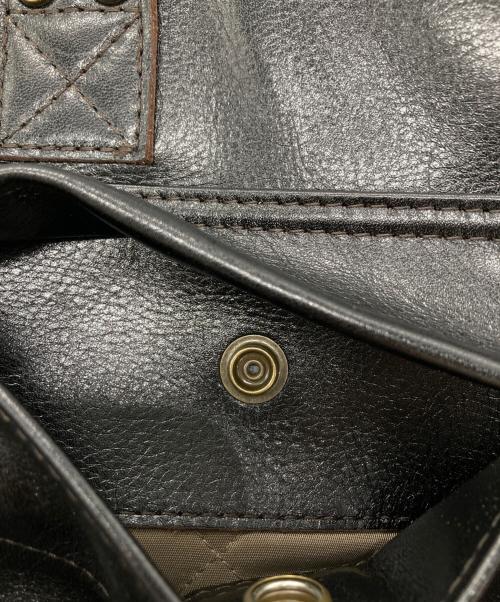 Y'2 leather（ワイツーレザー）Y'2 LEATHER (ワイツーレザー) ANILINE STEER HELMET BAG ブラックの古着・服飾アイテム