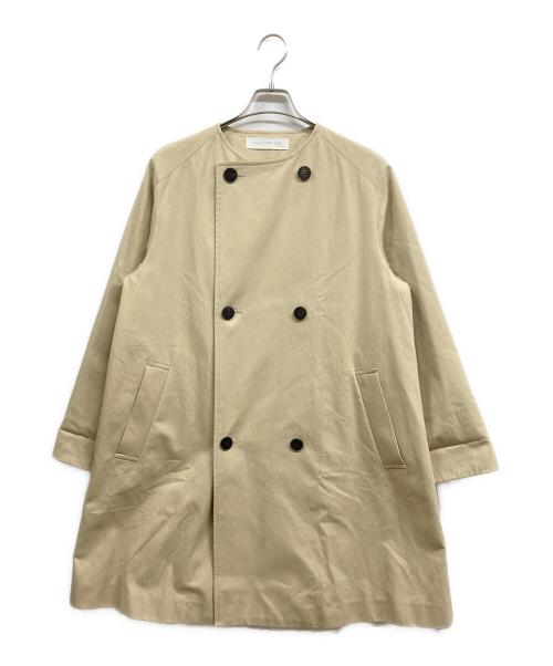 GALERIE VIE（ギャルリーヴィー）GALERIE VIE (ギャルリーヴィー) ドライコットンツイル ノーカラーコート ベージュ サイズ:36の古着・服飾アイテム