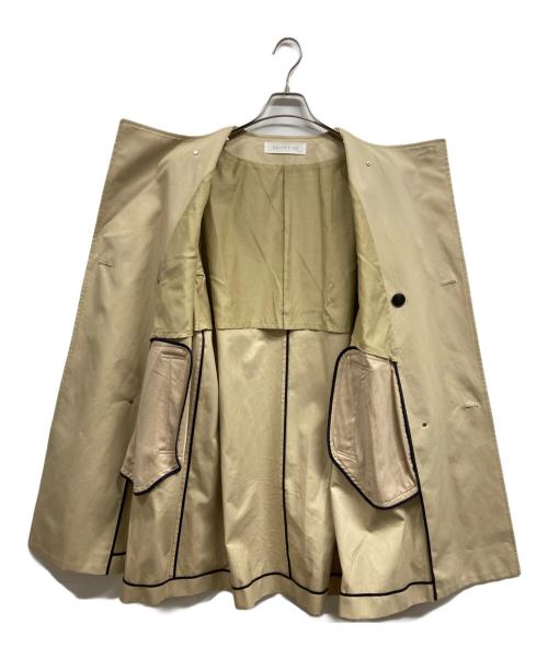 GALERIE VIE（ギャルリーヴィー）GALERIE VIE (ギャルリーヴィー) ドライコットンツイル ノーカラーコート ベージュ サイズ:36の古着・服飾アイテム