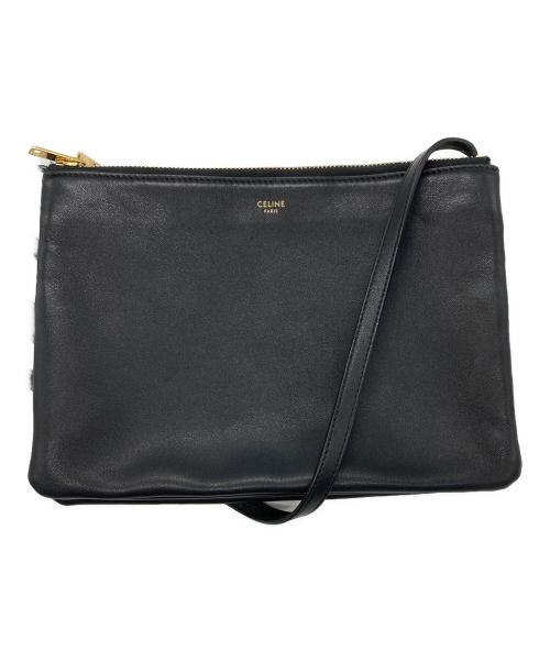 CELINE（セリーヌ）CELINE (セリーヌ) トリオラージ ショルダーバッグ ブラックの古着・服飾アイテム