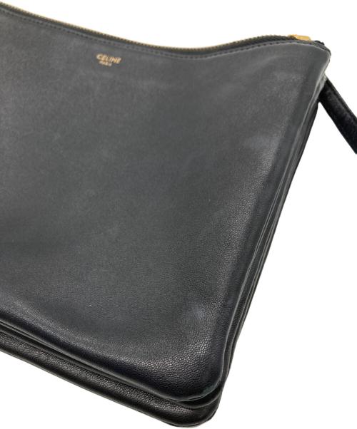 CELINE（セリーヌ）CELINE (セリーヌ) トリオラージ ショルダーバッグ ブラックの古着・服飾アイテム