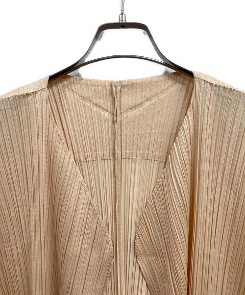 PLEATS PLEASE（プリーツプリーズ）PLEATS PLEASE (プリーツプリーズ) プリーツ ロングカーディガン ベージュ サイズ:3の古着・服飾アイテム