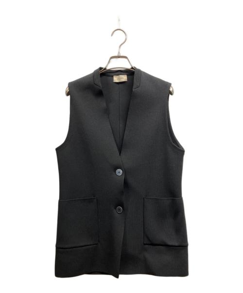 DES PRES（デ プレ）DES PRES (デ プレ) フルニードルニットパターン Vネックジレ ブラック サイズ:FREEの古着・服飾アイテム