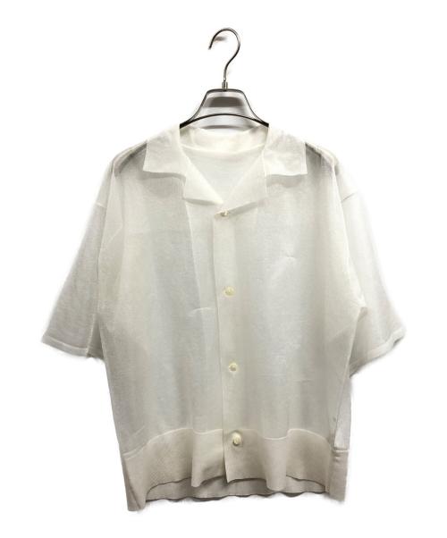 MACPHEE（マカフィー）MACPHEE (マカフィー) シースルーナイロンポリエステル オープンカラーシャツ/MACPHEEシャツ ホワイト サイズ:Sの古着・服飾アイテム