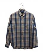 green label relaxingグリーンレーベルリラクシング）の古着「ウォッシャブル トロ パターン ジャストルーズ シャツ」｜ブルー×グレー