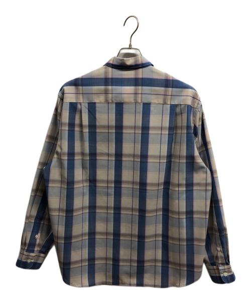 green label relaxing（グリーンレーベルリラクシング）green label relaxing (グリーンレーベルリラクシング) ウォッシャブル トロ パターン ジャストルーズ シャツ ブルー×グレー サイズ:Mの古着・服飾アイテム