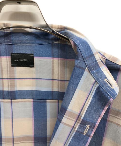 green label relaxing（グリーンレーベルリラクシング）green label relaxing (グリーンレーベルリラクシング) ウォッシャブル トロ パターン ジャストルーズ シャツ ブルー×グレー サイズ:Mの古着・服飾アイテム