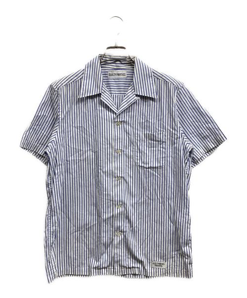 WACKO MARIA（ワコマリア）WACKO MARIA (ワコマリア) ストライプオープンカラーシャツ ホワイト×ブルー サイズ:Mの古着・服飾アイテム