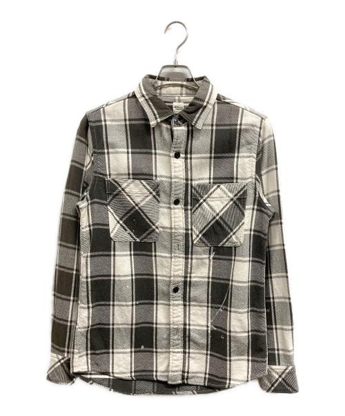 Ron Herman（ロンハーマン）Ron Herman (ロンハーマン) ペイント加工チェックネルシャツ ブラウン サイズ:Sの古着・服飾アイテム