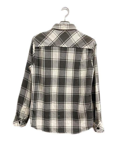 Ron Herman（ロンハーマン）Ron Herman (ロンハーマン) ペイント加工チェックネルシャツ ブラウン サイズ:Sの古着・服飾アイテム
