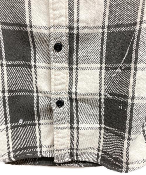 Ron Herman（ロンハーマン）Ron Herman (ロンハーマン) ペイント加工チェックネルシャツ ブラウン サイズ:Sの古着・服飾アイテム