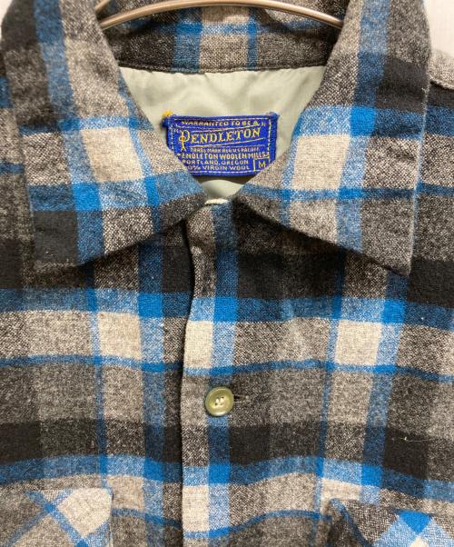 PENDLETON（ペンドルトン）PENDLETON (ペンドルトン) 50ｓボードシャツ グレー×ブルー サイズ:Mの古着・服飾アイテム