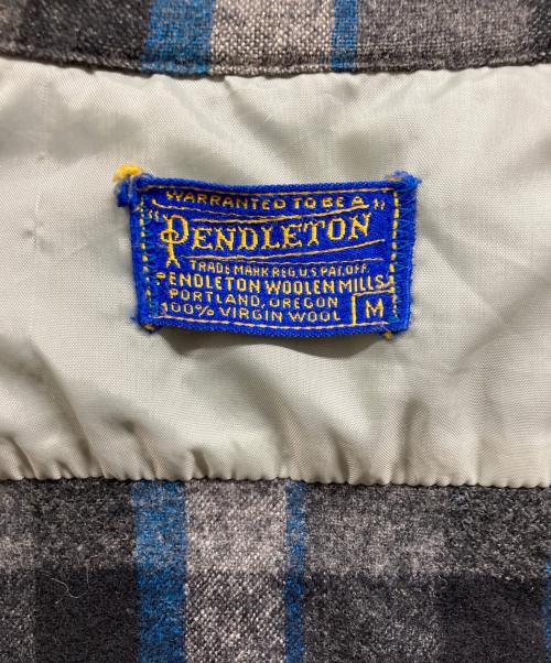 PENDLETON（ペンドルトン）PENDLETON (ペンドルトン) 50ｓボードシャツ グレー×ブルー サイズ:Mの古着・服飾アイテム