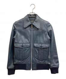 Hysteric Glamour（ヒステリックグラマー）の古着「ラムレザーブルゾン」｜ネイビー